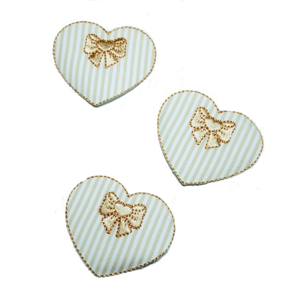 Marbet Iron-On Patch - Cream Heart